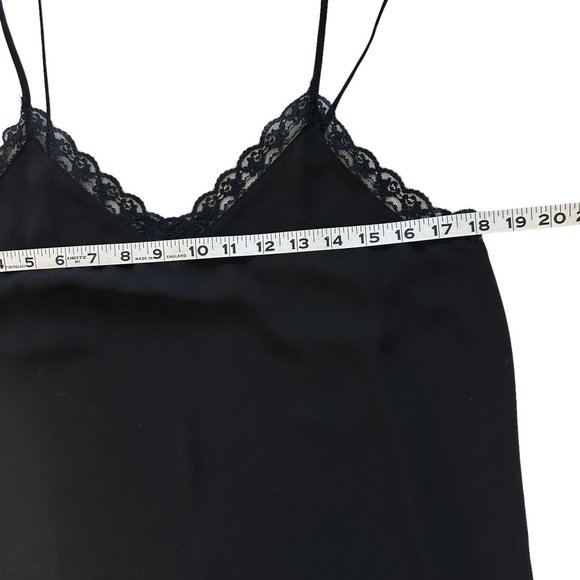 Halogen Medium Black Lace Chiffon V-Neck Cami Tank Top - Picture 7 of 8